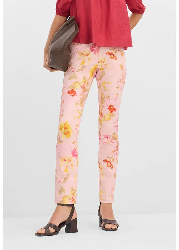 Pantalon extensible &agrave; imprim&eacute; floral, bonprix