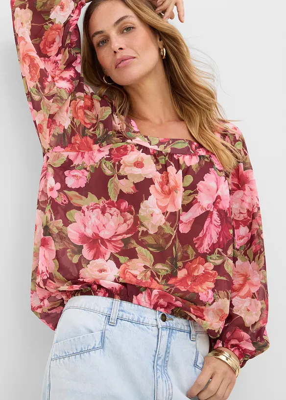 Blouse &agrave; base effet boule, bonprix
