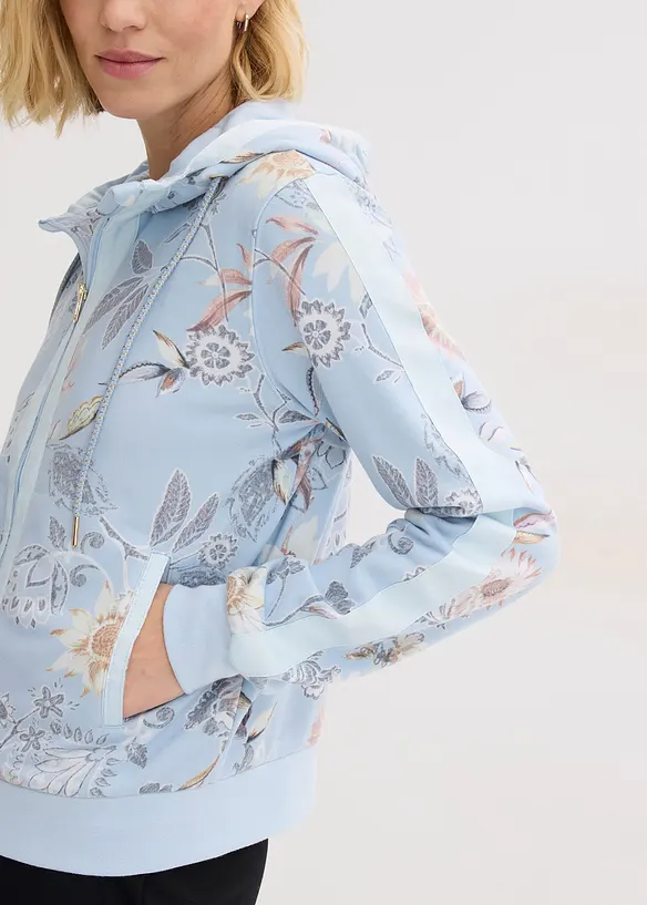 Sweat zipp&eacute; &agrave; imprim&eacute;, bonprix