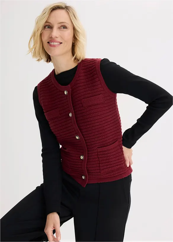 Gilet sans manches en maille, bonprix