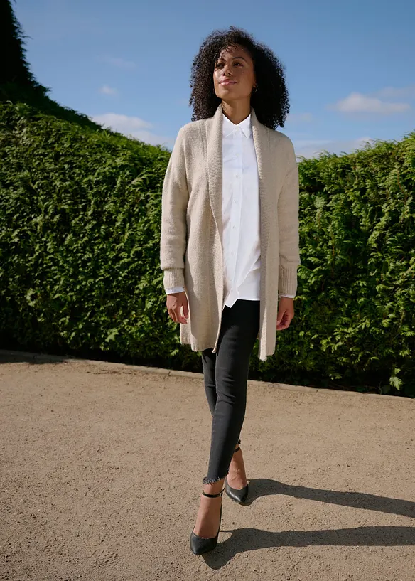 Gilet long en maille, bonprix