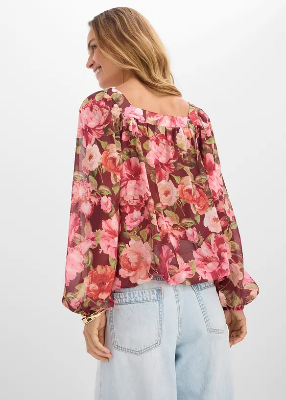 Blouse &agrave; base effet boule, bonprix