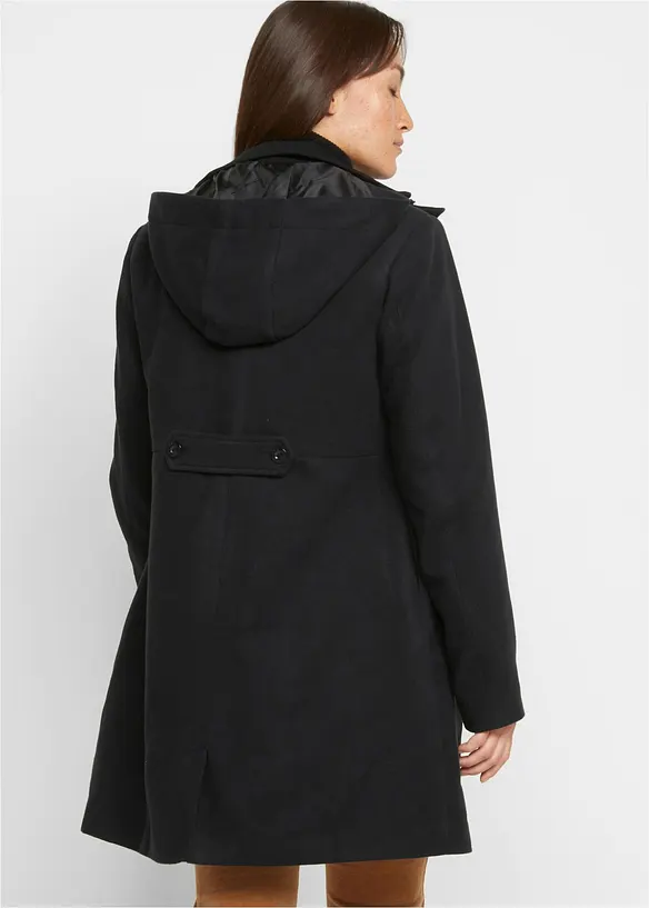 Manteau &agrave; capuche et pinces, bonprix