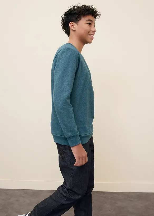 Lot de 2 sweats doux en coton m&eacute;lang&eacute;, bonprix