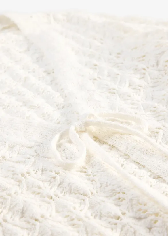 Gilet en maille ajour&eacute;e 100% coton, bonprix