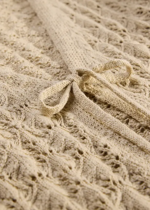 Gilet en maille ajour&eacute;e 100% coton, bonprix