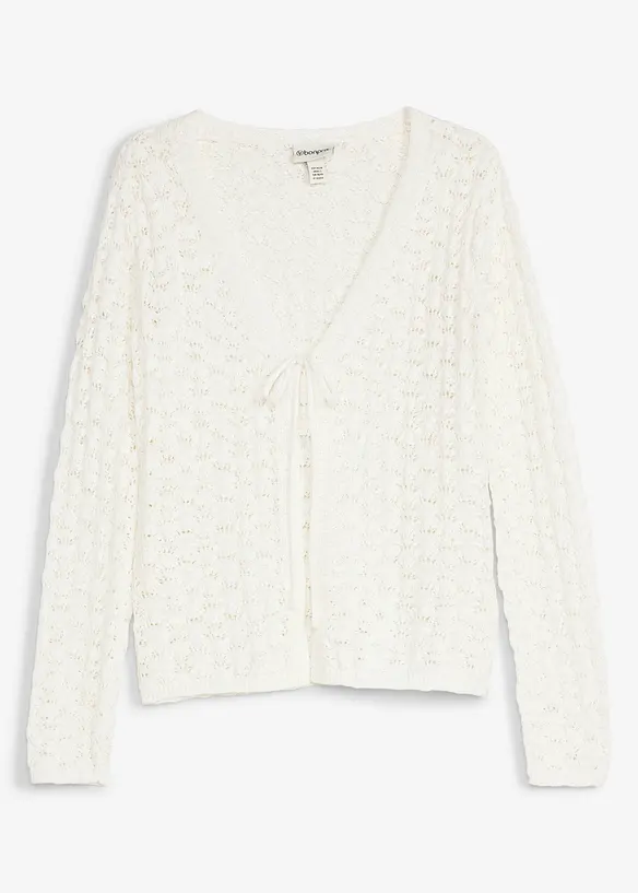 Gilet en maille ajour&eacute;e 100% coton, bonprix
