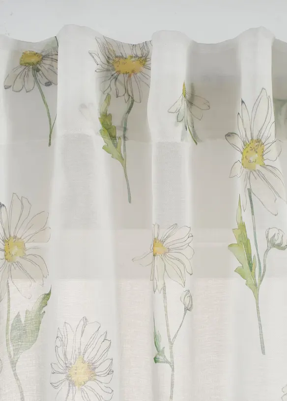 Gardine mit Blumendruck (1er Pack), bonprix