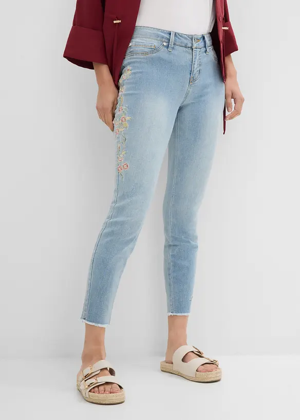 Jean skinny taille mi-haute, cropped, bonprix