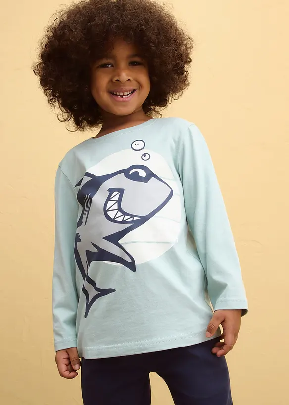 Langarmshirt aus reiner Bio-Baumwolle (2er Pack), bonprix