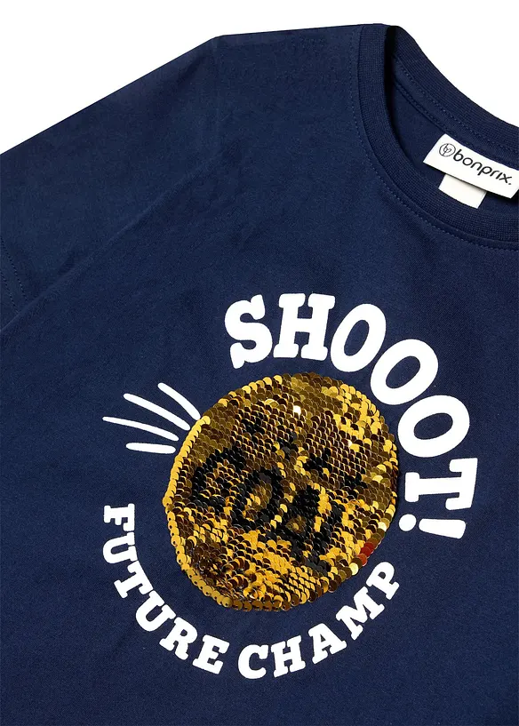 T-Shirt mit Wendepailletten aus reiner Bio-Baumwolle, bonprix
