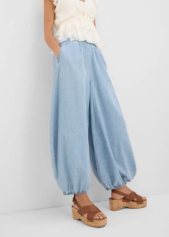 Pantalon sarouel l&eacute;ger, bonprix