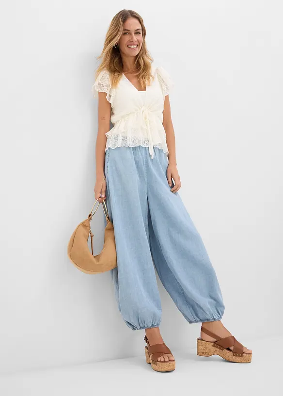 Pantalon sarouel l&eacute;ger, bonprix