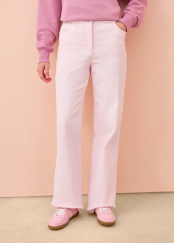 Pantalon palazzo &agrave; taille haute et &eacute;lastiqu&eacute;e, bonprix