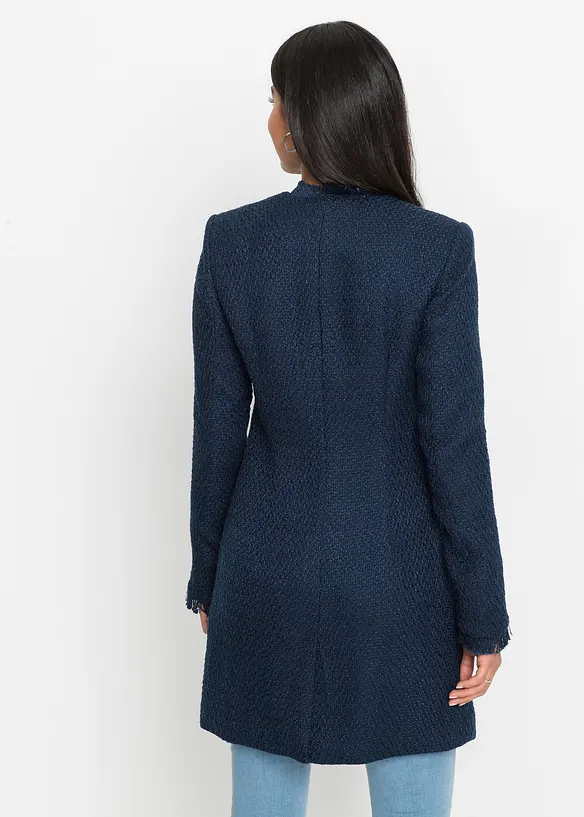 Blazer long en maille boucl&eacute;e, bonprix