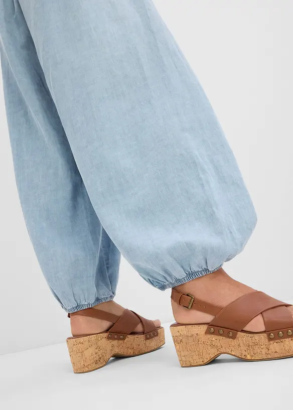 Pantalon sarouel l&eacute;ger, bonprix