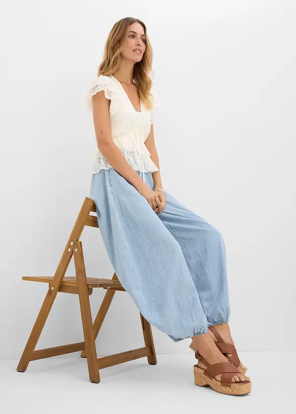 Pantalon sarouel l&eacute;ger, bonprix