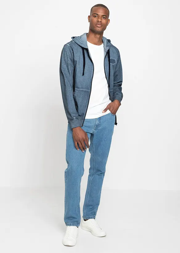 Kapuzen-Sweatjacke in ausgewaschener Optik, bonprix