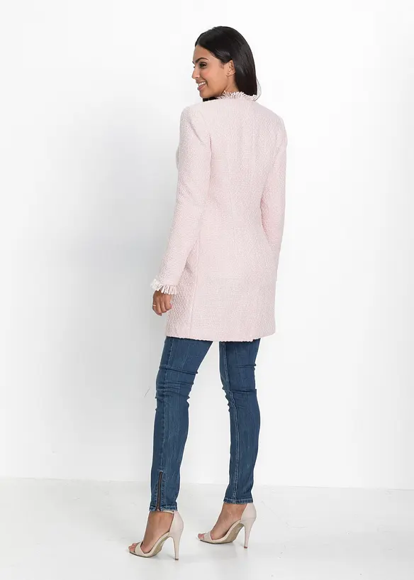 Blazer long en maille boucl&eacute;e, bonprix