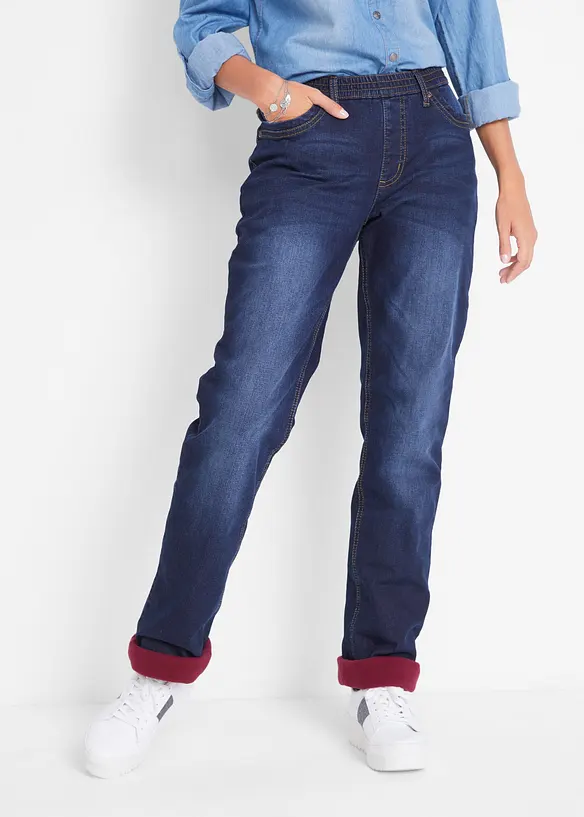 Straight-Jeans Mid Waist, Thermo, bonprix