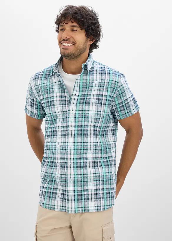 Chemise manches courtes en seersucker 100% coton, bonprix