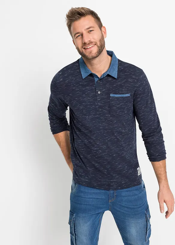 Polo manches longues 100% coton, bonprix
