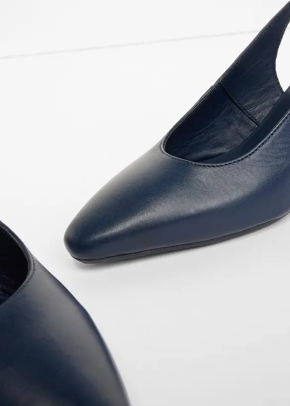Escarpins slingback en cuir, bonprix