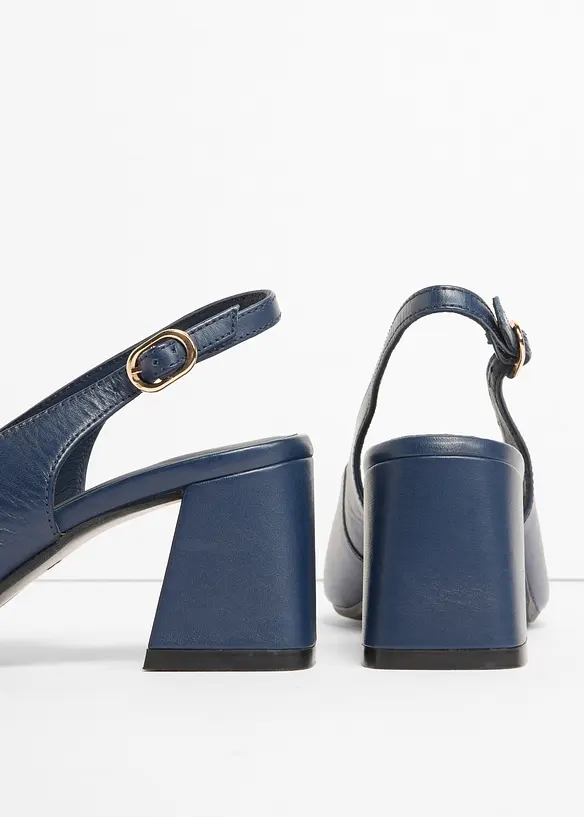 Escarpins slingback en cuir, bonprix