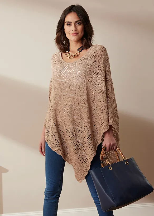 Poncho im H&auml;kellook, bonprix
