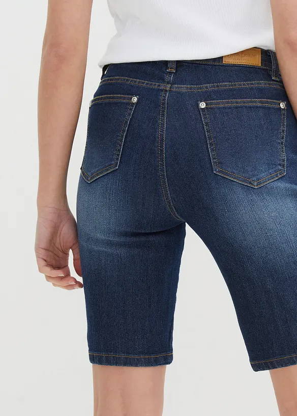 Bermuda slim en jean, taille mi-haute, bonprix