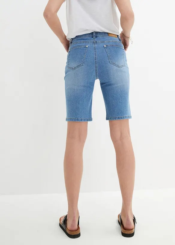Bermuda slim en jean, taille mi-haute, bonprix