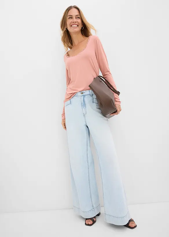 T-shirt manches longues doux, bonprix