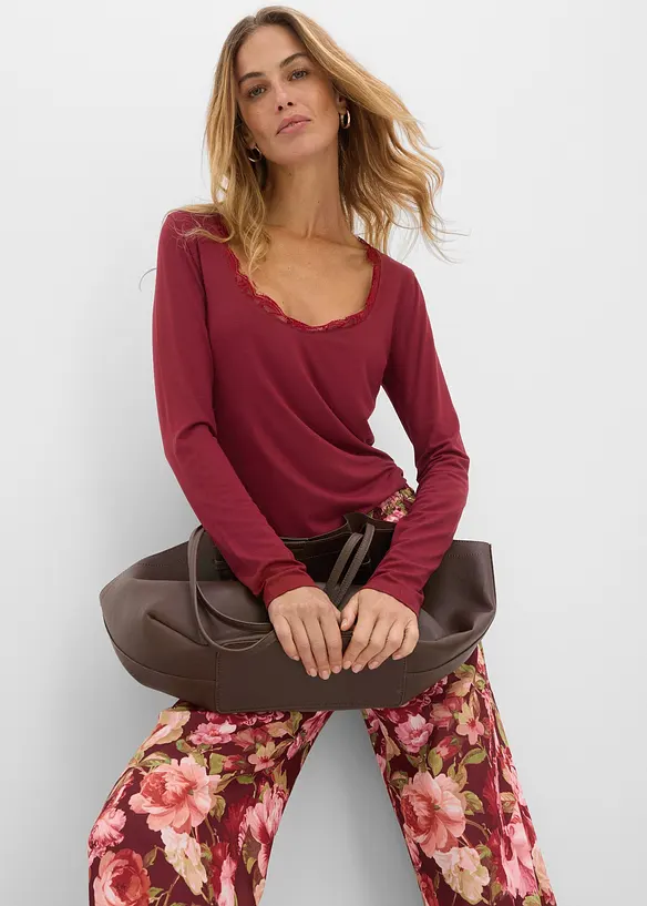 T-shirt manches longues doux, bonprix