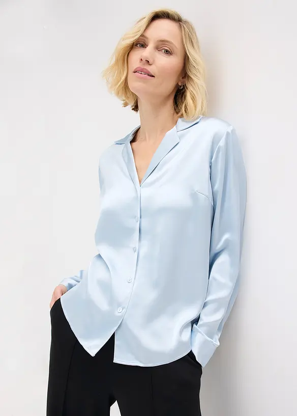 Chemisier en satin l&eacute;ger, bonprix