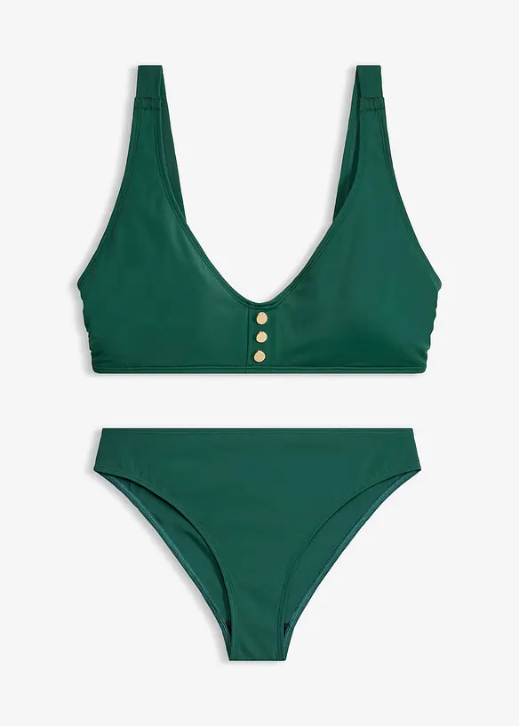 Bustier-Bikini mit Knopfdetail (2-tlg.Set), bonprix