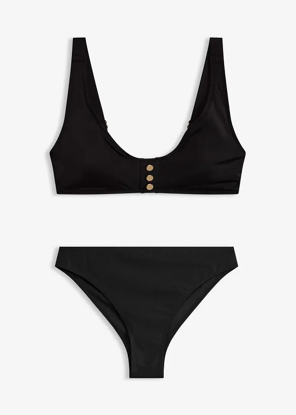 Bustier-Bikini mit Knopfdetail (2-tlg.Set), bonprix
