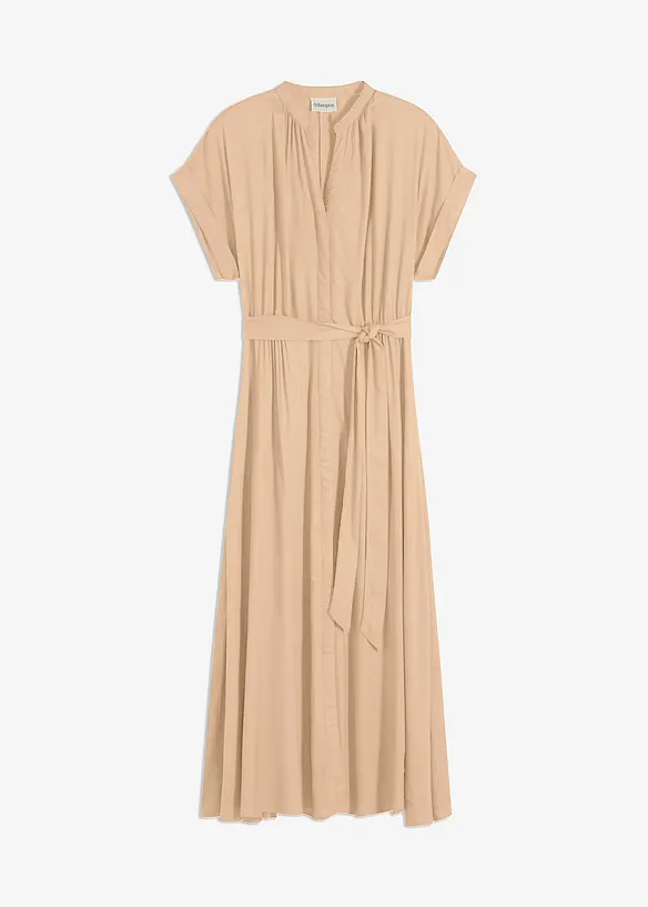 Hemdblusenkleid aus flie&szlig;ender Viskose, bonprix