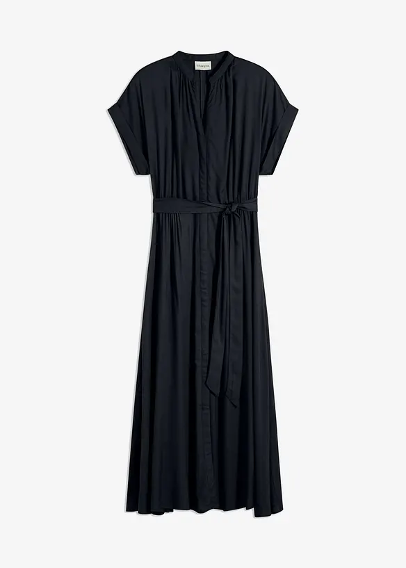 Hemdblusenkleid aus flie&szlig;ender Viskose, bonprix