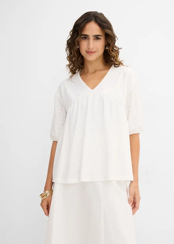 Blouse orn&eacute;e de belles broderies, bonprix