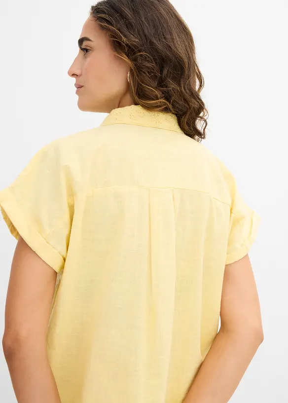 Chemisier en coton &agrave; broderie anglaise, bonprix