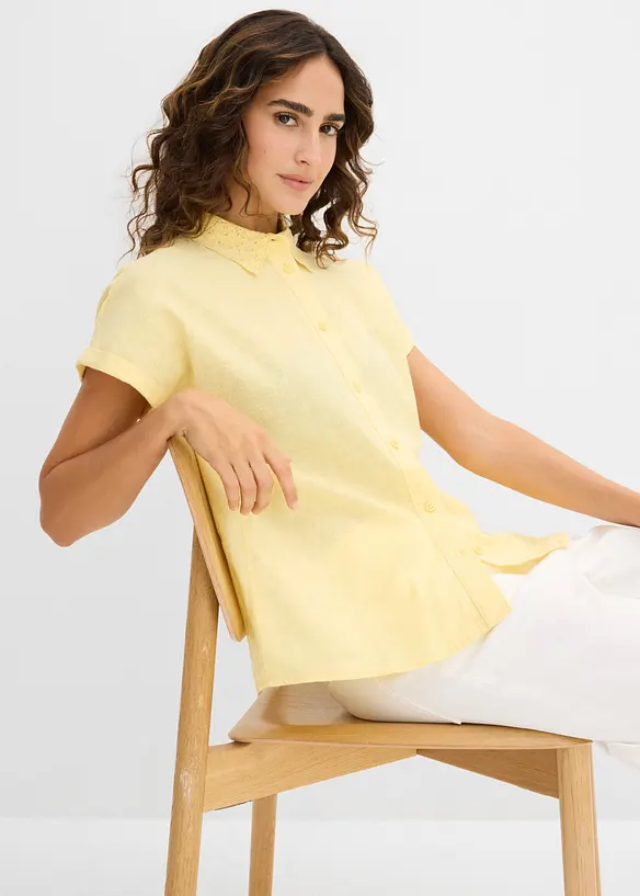 Chemisier en coton &agrave; broderie anglaise, bonprix