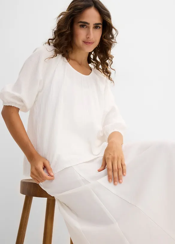 Musselin-Tunika aus reiner Baumwolle, bonprix