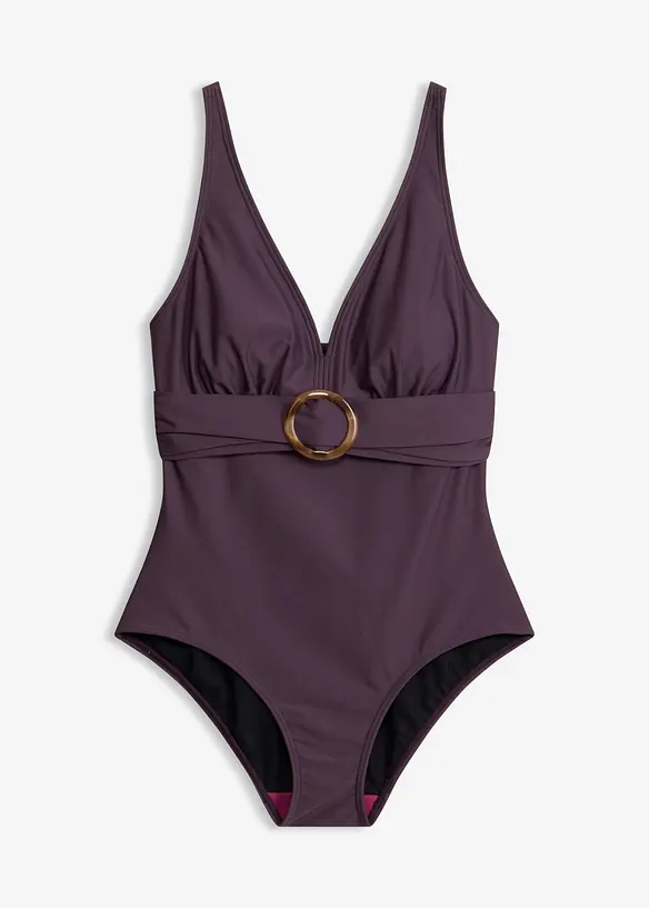 Maillot 1 pi&egrave;ce sculptant, maintien l&eacute;ger, bonprix