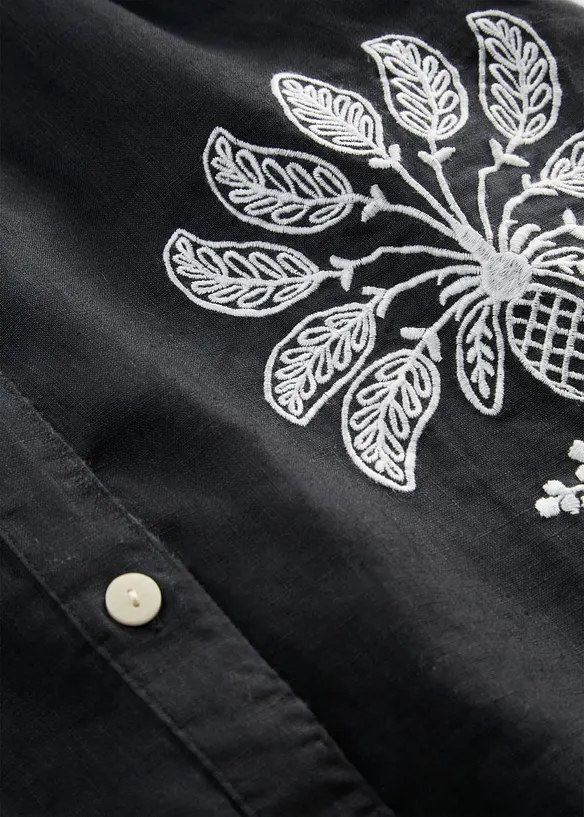 Kaftan-Kleid aus reinem Leinen mit Stickerei, bonprix