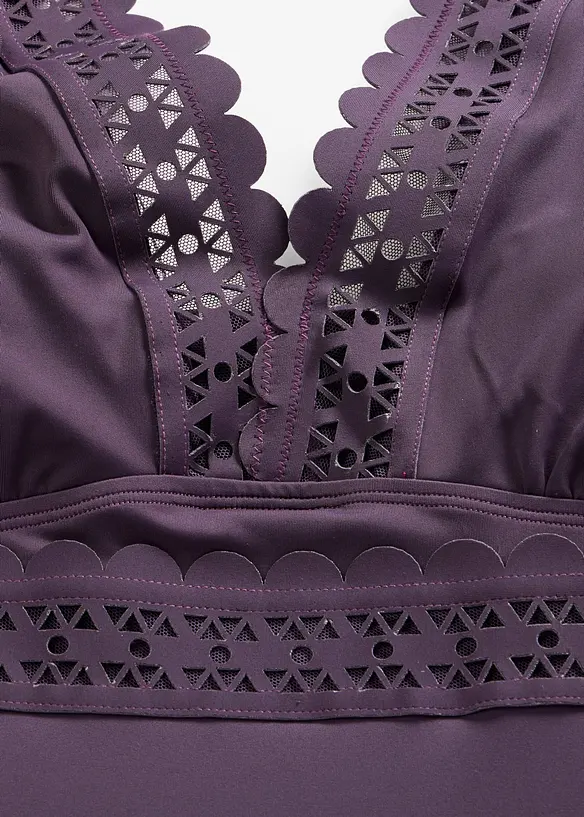 Maillot 1 pi&egrave;ce &agrave; empi&egrave;cements d&eacute;coup&eacute;s au laser, bonprix