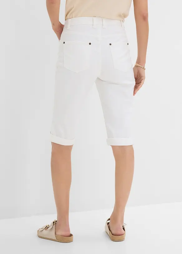 Jeans Bermuda Mid Waist mit gekrempeltem Saum, bonprix