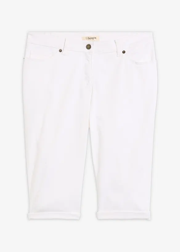 Jeans Bermuda Mid Waist mit gekrempeltem Saum, bonprix