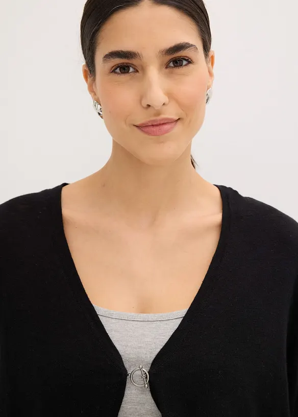 Gilet en fine maille 100% coton, bonprix