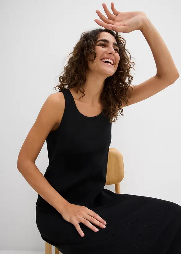 Robe &agrave; bretelles en coton extensible, bonprix