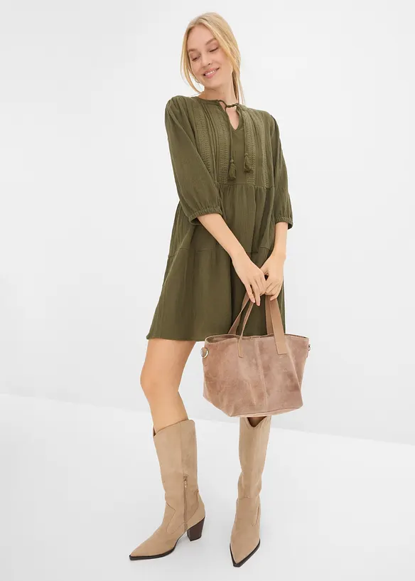 Blusenkleid aus reiner Baumwolle, bonprix
